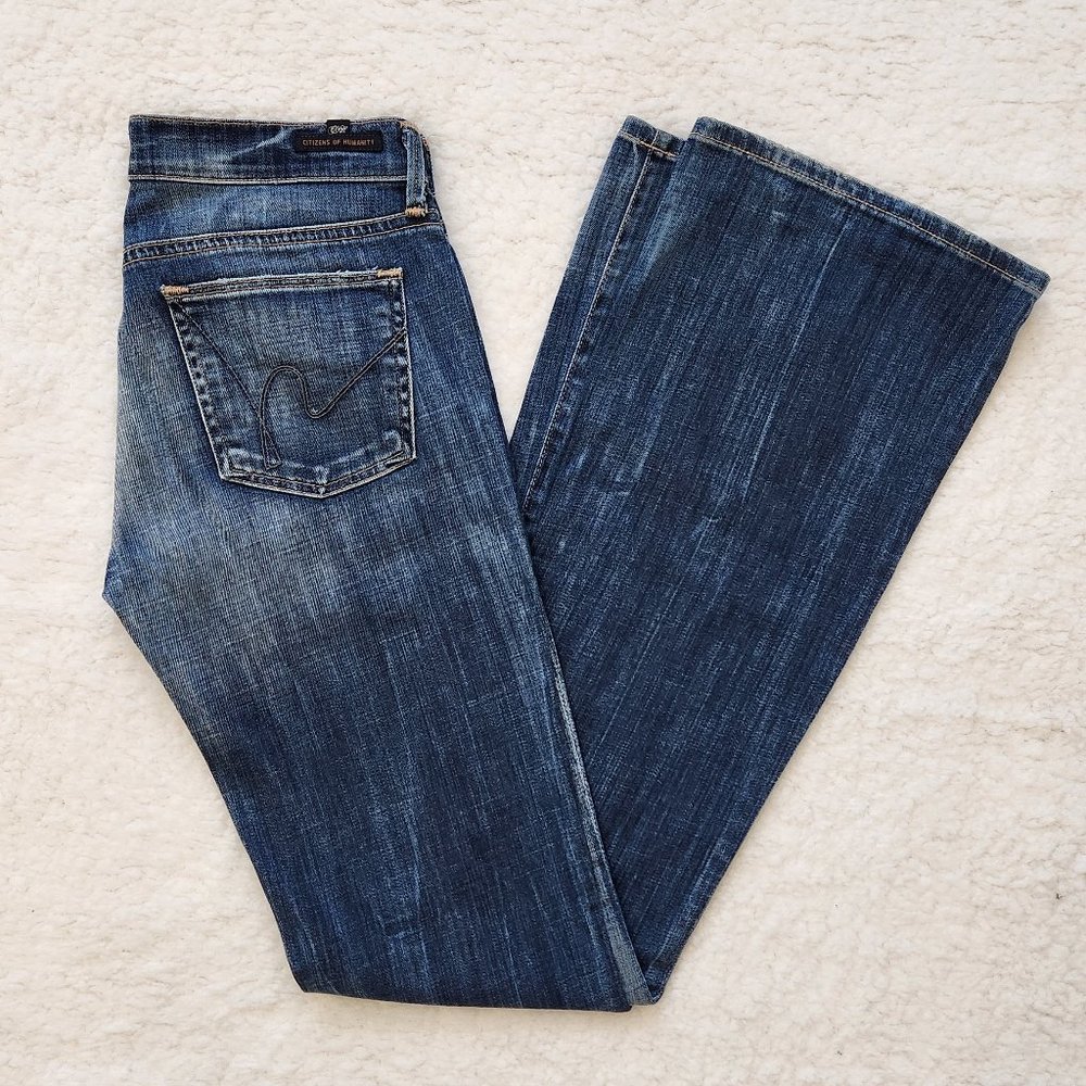 Citizens of Humanity Ingrid Low Rise Flare Distressed Denim Sz 26
